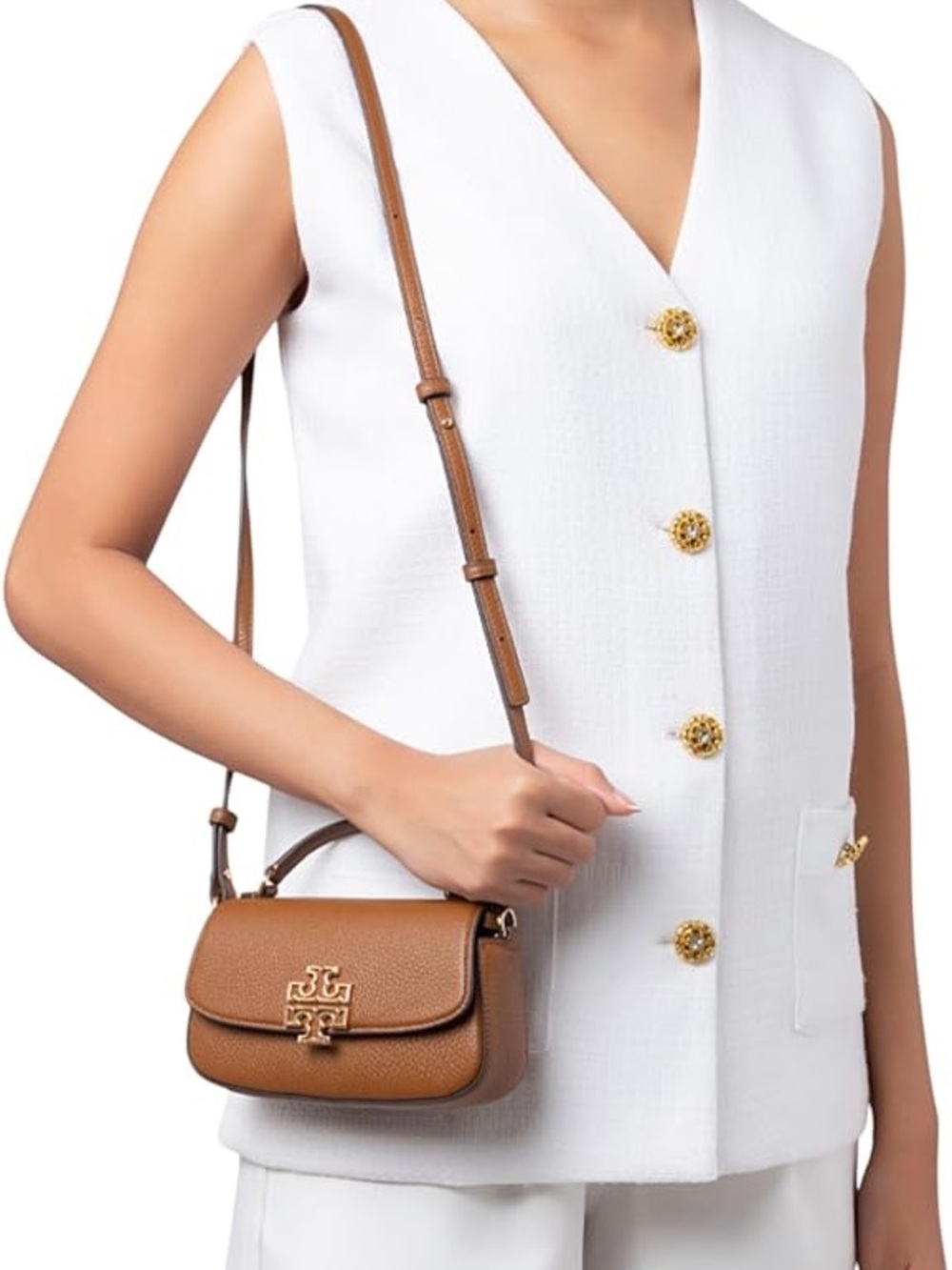 Tory Burch Mini Britten Top Handle (Moose) (149695)
